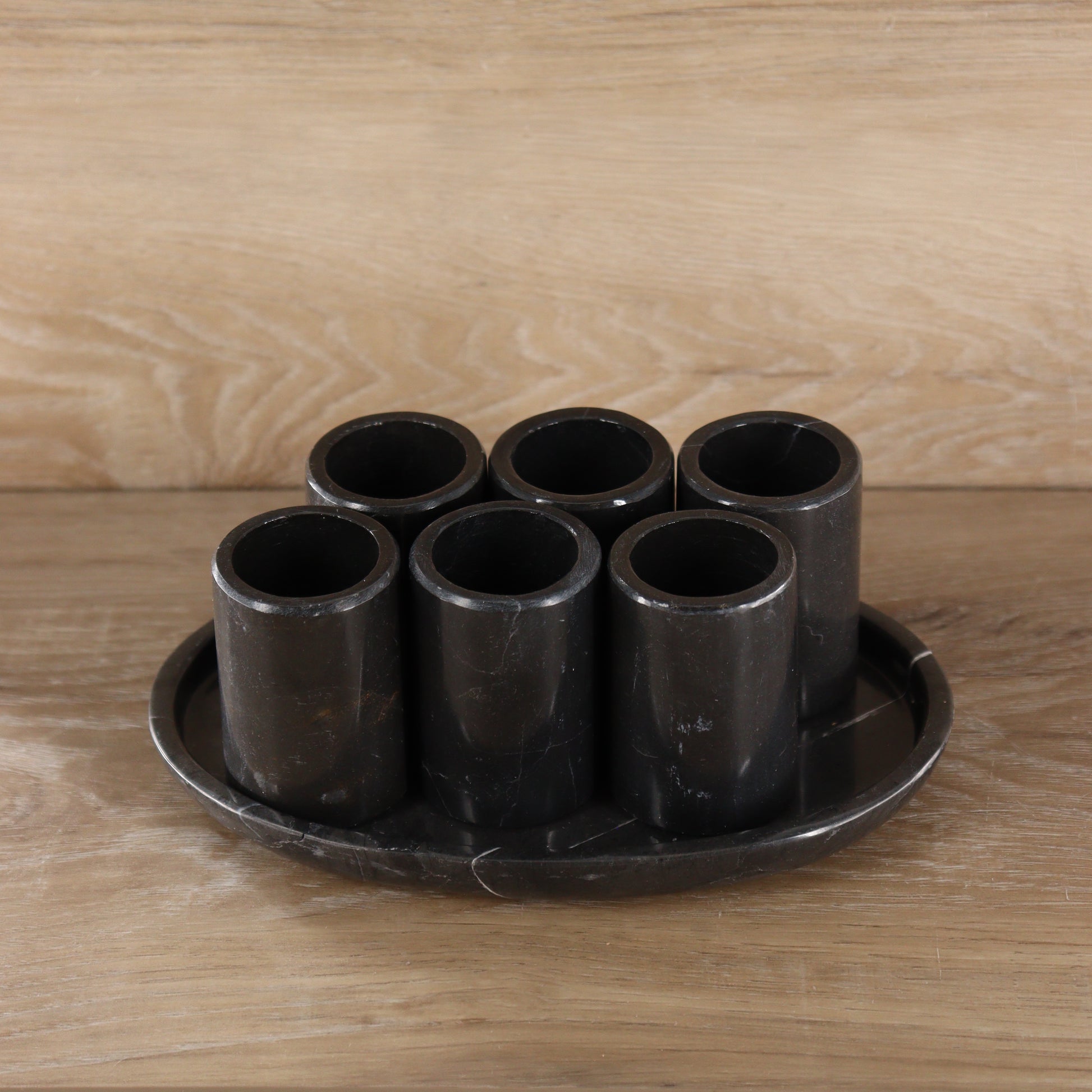 Black Marble Shot Glass Set of 6 - Expert Vendor of Wholesale Crystals