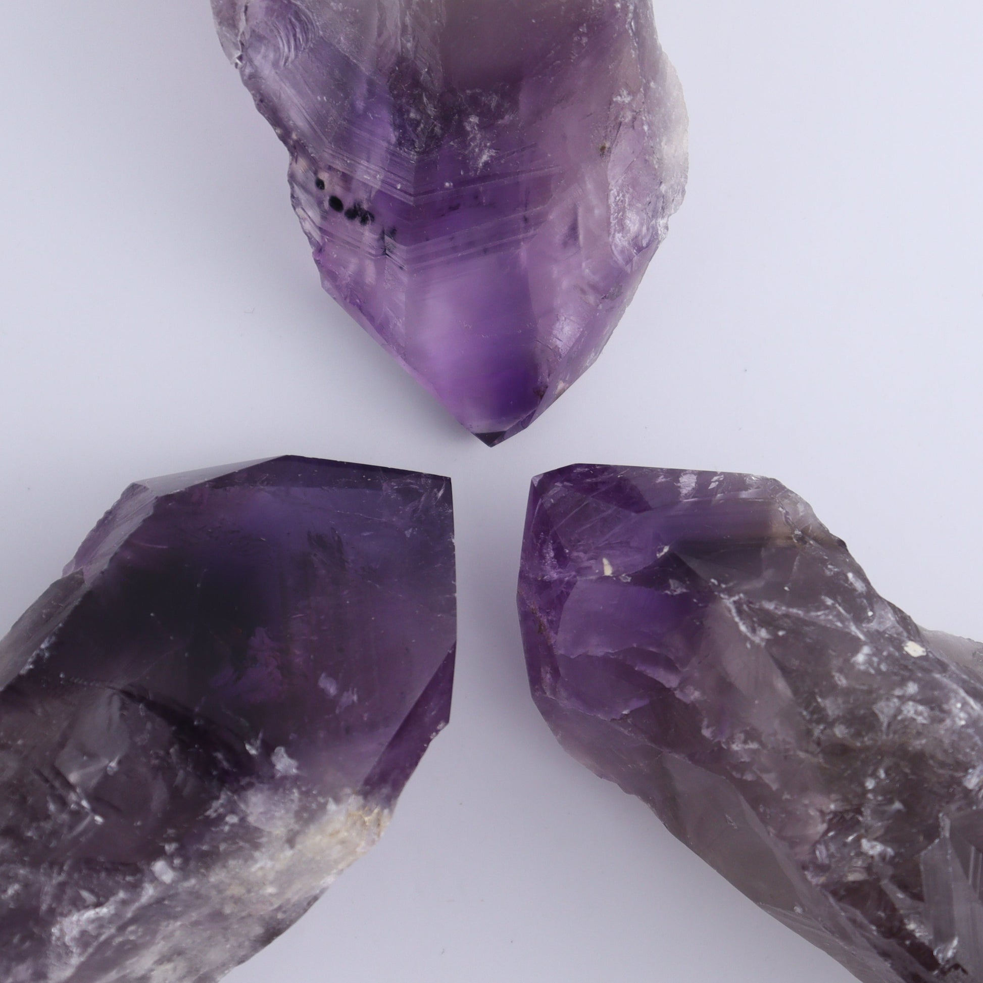 Amethyst Polished Tips Set of 3 - Expert Wholesale and Supplier of Wholesale Crystals & Bulk Gemstones, ["Amethyst","Polished Tip"]