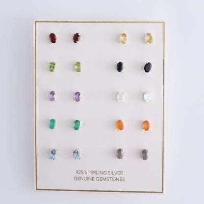 10 Pairs of Various Gemstones Earrings - Expert Wholesale and Supplier of Wholesale Crystals & Bulk Gemstones, ["Amethyst","Aquamarine","Black Onyx","carnelian","Citrine","earrings","Garnet","Green Onyx","Labradorite","onyx","Peridot","Rainbow Moonstone"]