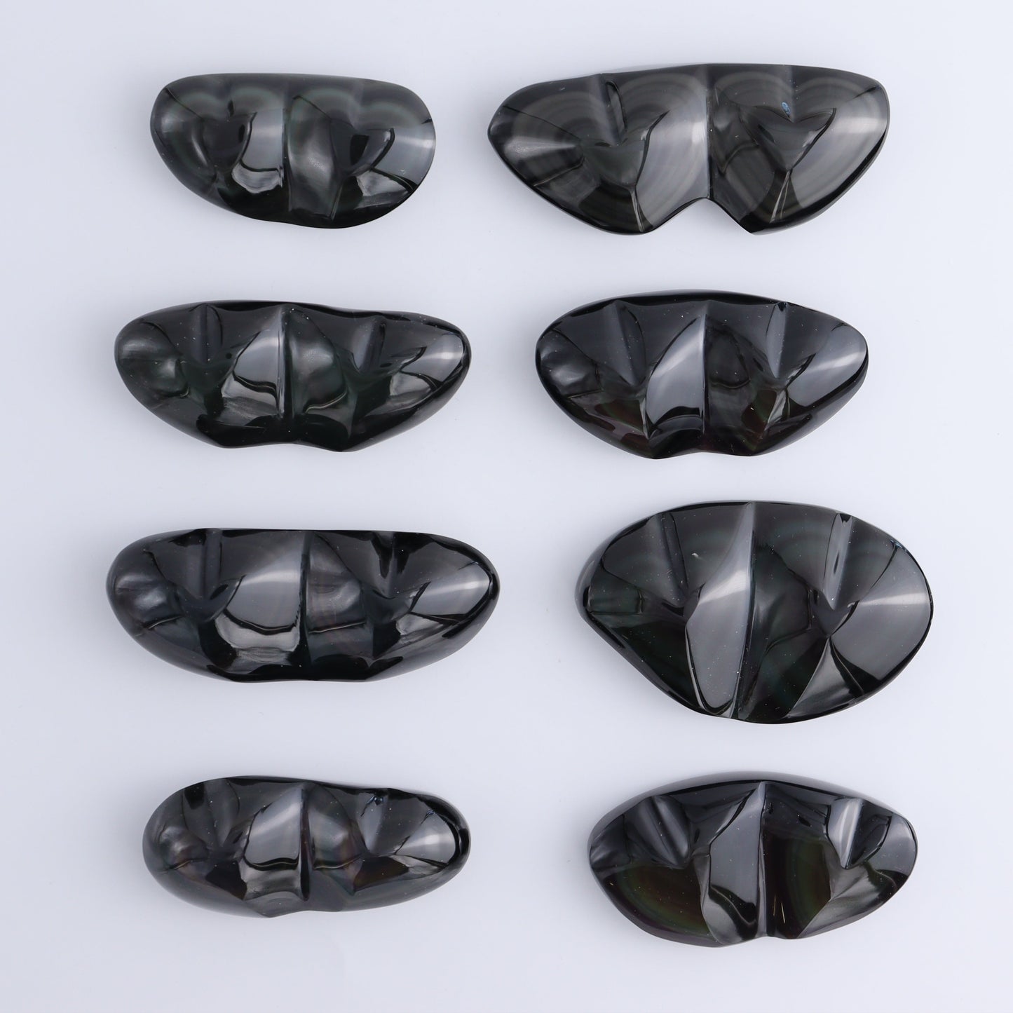 Rainbow Obsidian Heart Pairs Set of 8 - Expert Wholesale and Supplier of Wholesale Crystals & Bulk Gemstones, ["Hearts","Mexico","Rainbow Obsidian"]