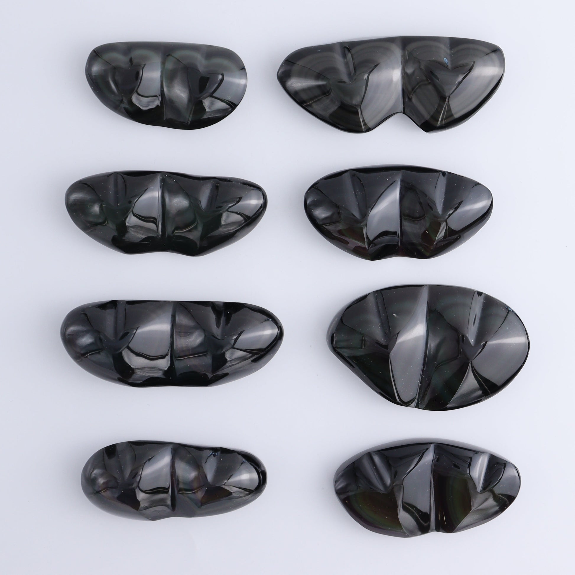 Rainbow Obsidian Heart Pairs Set of 8 - Expert Wholesale and Supplier of Wholesale Crystals & Bulk Gemstones, ["Hearts","Mexico","Rainbow Obsidian"]