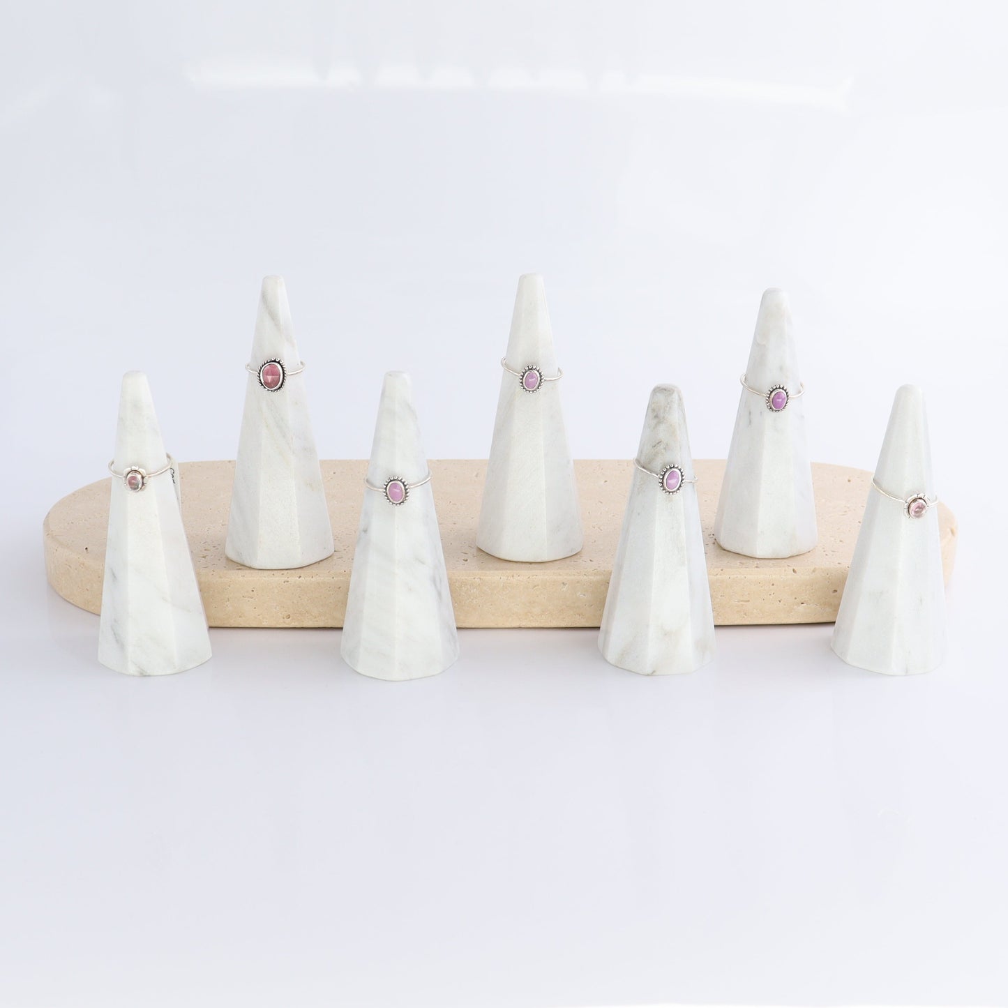 Phosphosiderite Rings Set of 7 (Ring Holders Not Included) - Expert Wholesale and Supplier of Wholesale Crystals & Bulk Gemstones, ["Phosphosiderite","Ring","rings","sterling silver"]