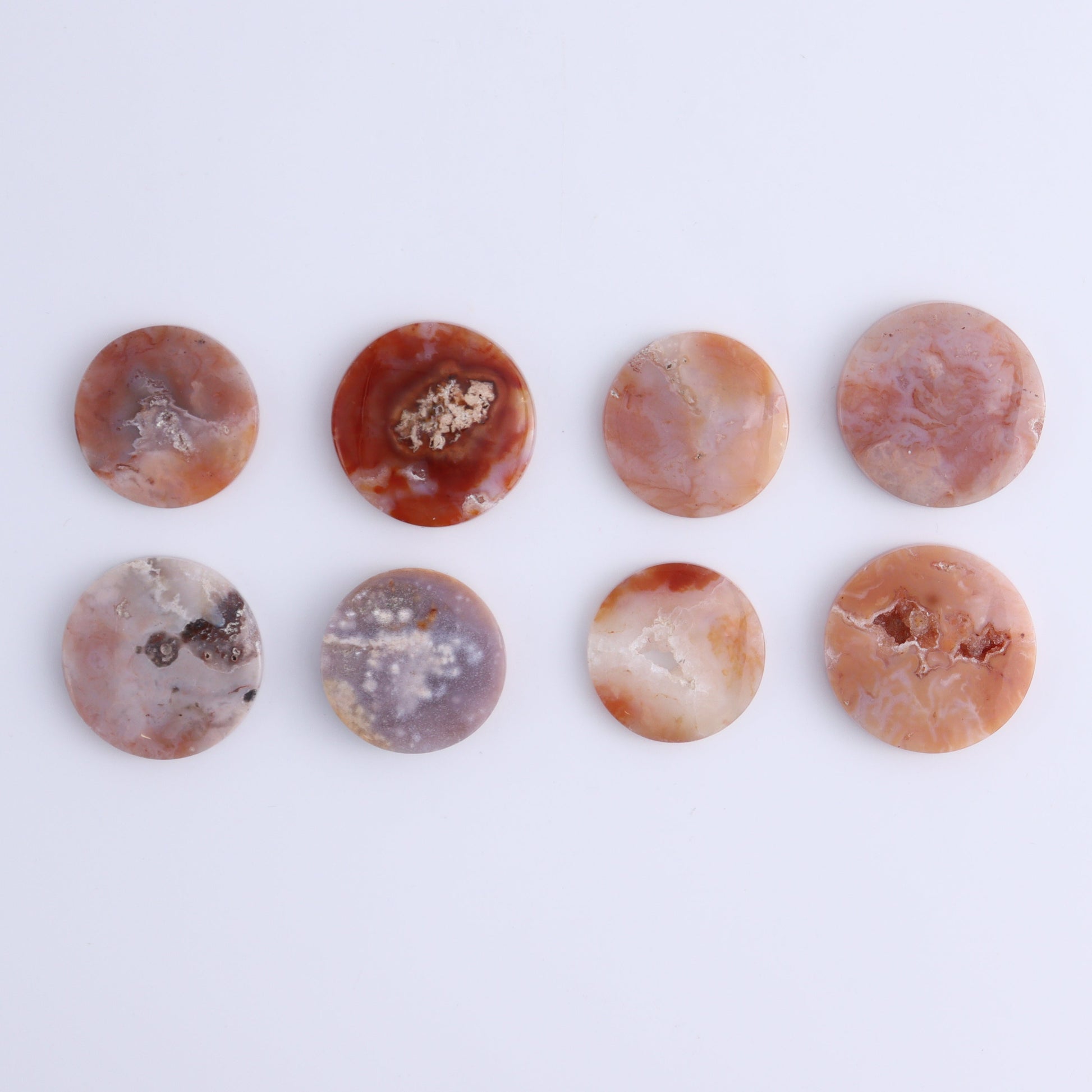One Pink Carnelian Round Cab - Expert Wholesale and Supplier of Wholesale Crystals & Bulk Gemstones, ["Cabs","carnelian","Pink Carnelian","Round"]
