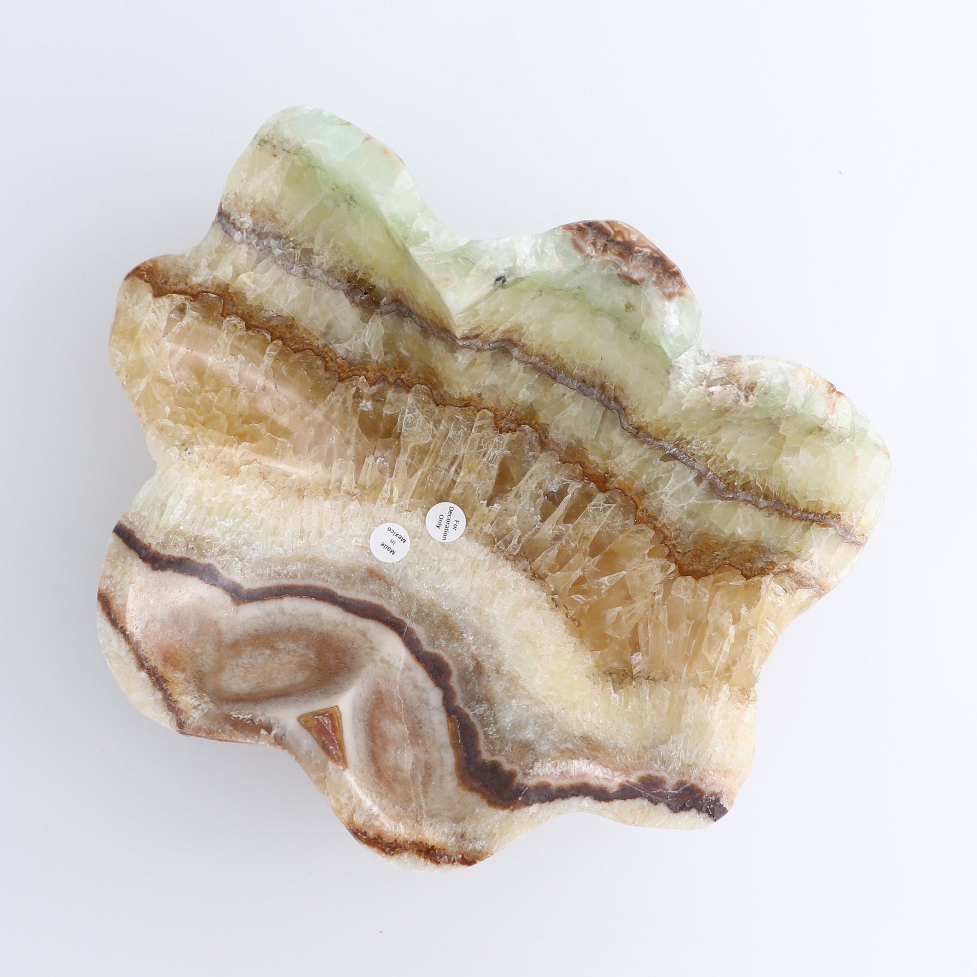 One Medium Bowl Mexican Onyx/Calcite Honey & Green Rough - Expert Wholesale and Supplier of Wholesale Crystals & Bulk Gemstones, ["bowl","Calcite","Catalog Onyx","Decorative Dish","Mexico","onyx"]