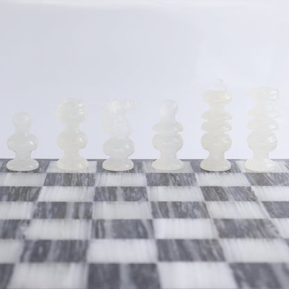 Large Onyx and Marble Chess Set (Gray) - Expert Wholesale and Supplier of Wholesale Crystals & Bulk Gemstones, ["Black Marble","Catalog Onyx","Marble","onyx"]