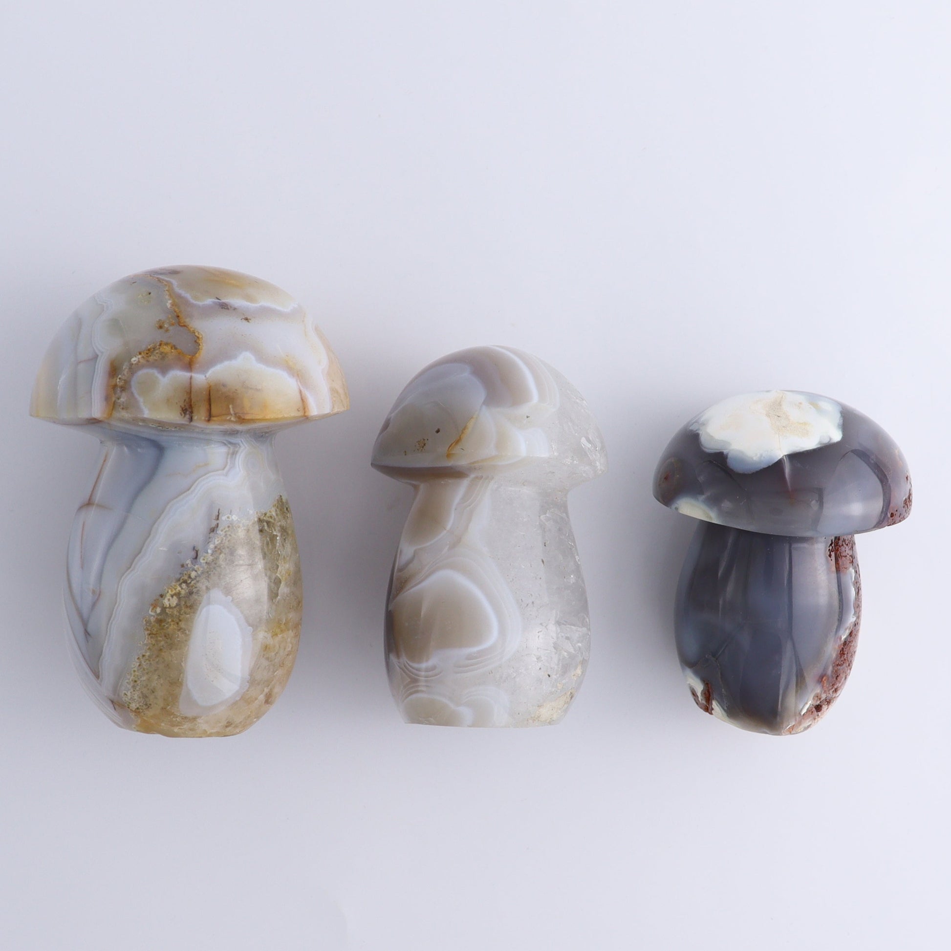 Agate Mushrooms Set of 5 - Expert Wholesale and Supplier of Wholesale Crystals & Bulk Gemstones, ["Agate","Madagascar","Mushrooms"]