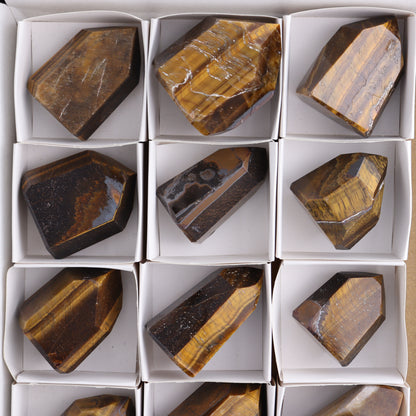 Tiger Eye Towers Set of 15 - Expert Wholesale and Supplier of Wholesale Crystals & Bulk Gemstones, ["Brazil","close_70","Tiger Eye","Towers"]