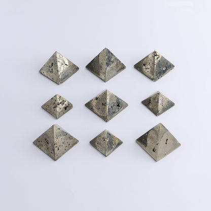 Pyrite Pyramids Set of 9 - Expert Wholesale and Supplier of Wholesale Crystals & Bulk Gemstones, ["Pyramids","Pyrite"]