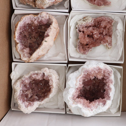 Pink Amethyst Geodes Set of 6