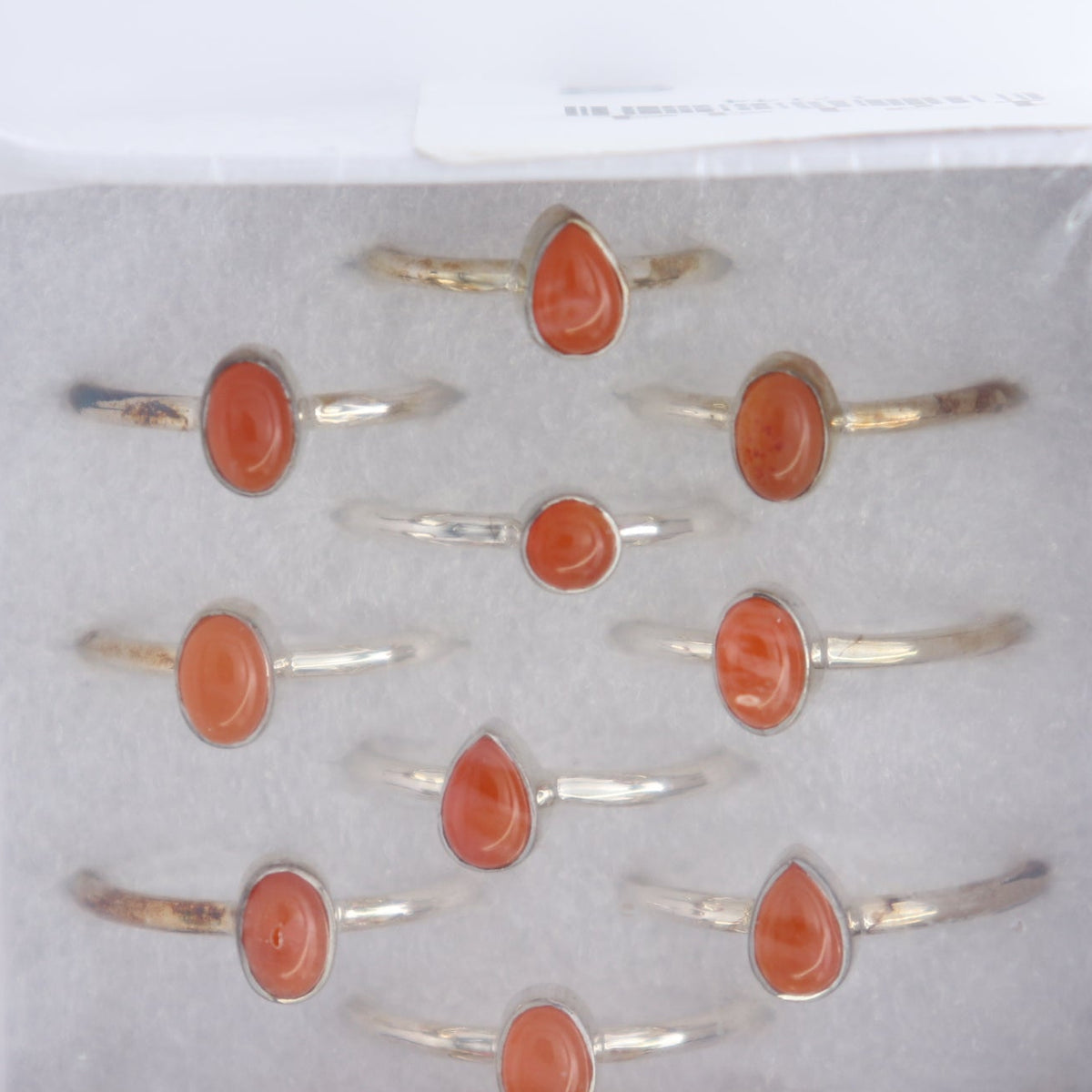 Carnelian Rings Set of 12