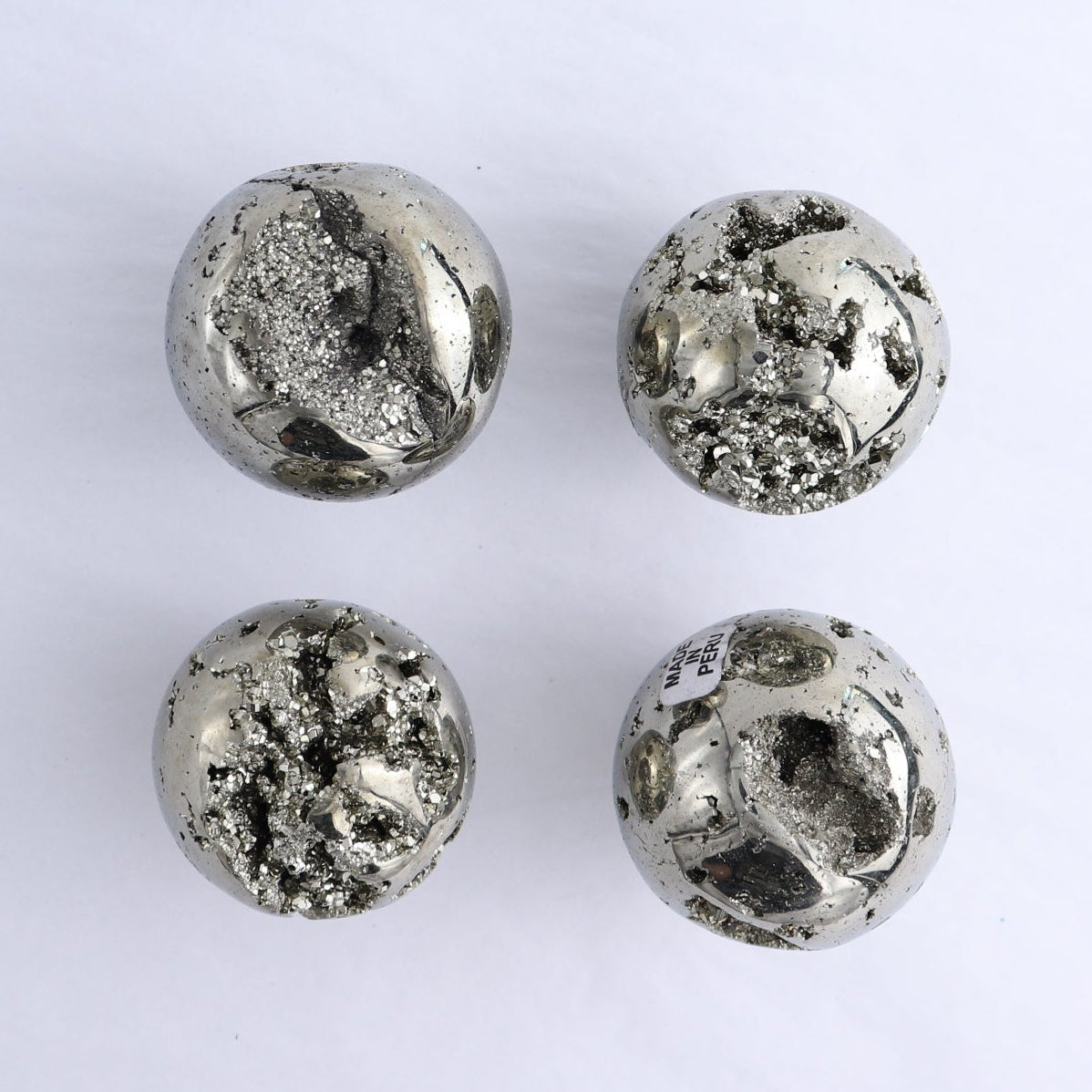 Pyrite Spheres Set of 4