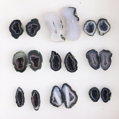 Tabasco Geodes 9 Pairs - Expert Wholesale and Supplier of Wholesale Crystals & Bulk Gemstones, ["Geodes","Tabasco Geode"]