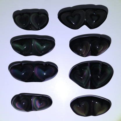Rainbow Obsidian Heart Pairs Set of 8 - Expert Wholesale and Supplier of Wholesale Crystals & Bulk Gemstones, ["Hearts","Mexico","Rainbow Obsidian"]