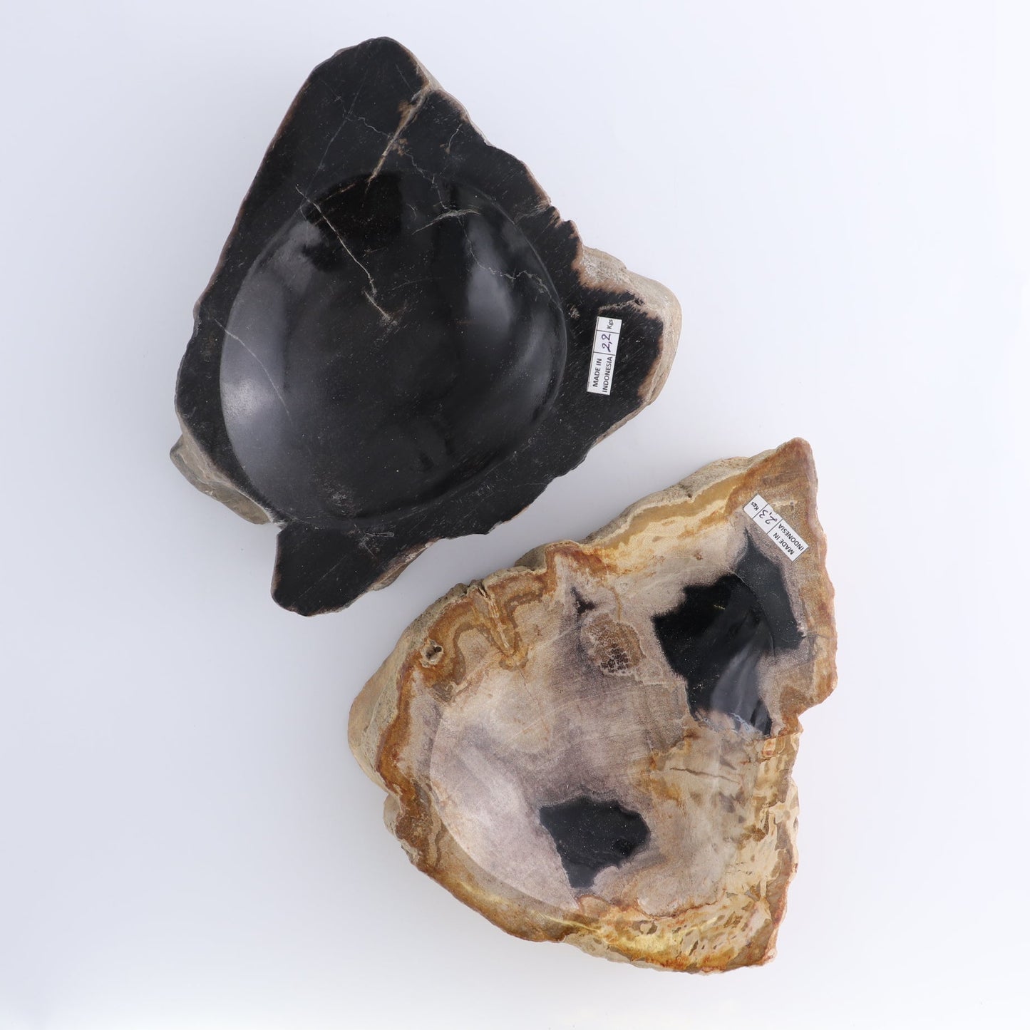 One Petrified Wood Brown & Black Rough Bowl