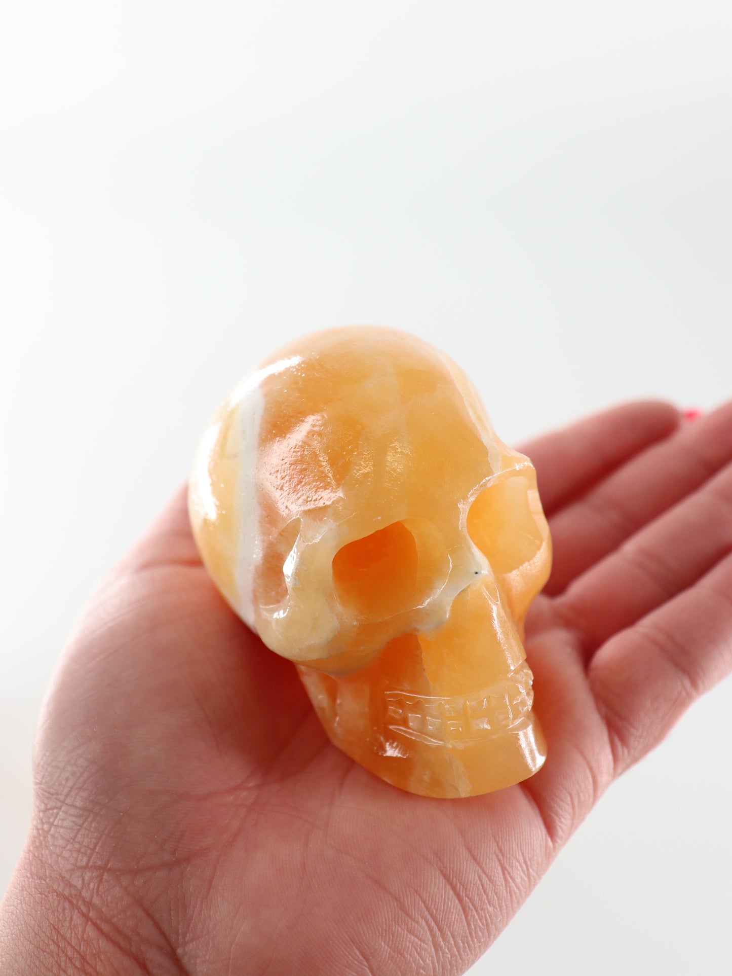 Orange Calcite Skulls Set of 4 - Expert Wholesale and Supplier of Wholesale Crystals & Bulk Gemstones, ["Calcite","Orange Calcite","Skulls"]