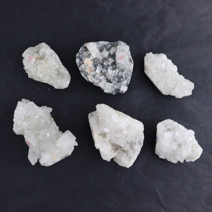 Apophyllite Clusters Set of 6 - Expert Wholesale and Supplier of Wholesale Crystals & Bulk Gemstones, ["Apophyllite","close_50","Clusters","Flats"]