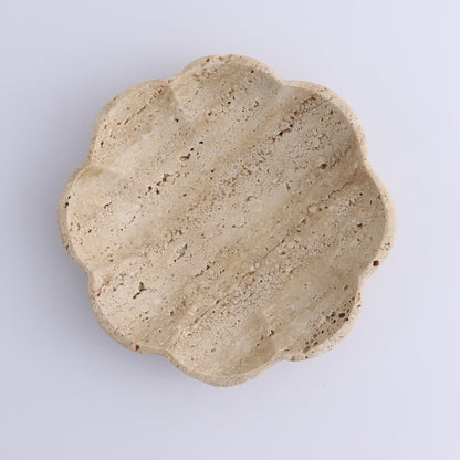 One Travertine Scalloped Dish 14 cm - Expert Wholesale and Supplier of Wholesale Crystals & Bulk Gemstones, ["Catalog Onyx","Decorative Dish","Mexico","Travertine"]