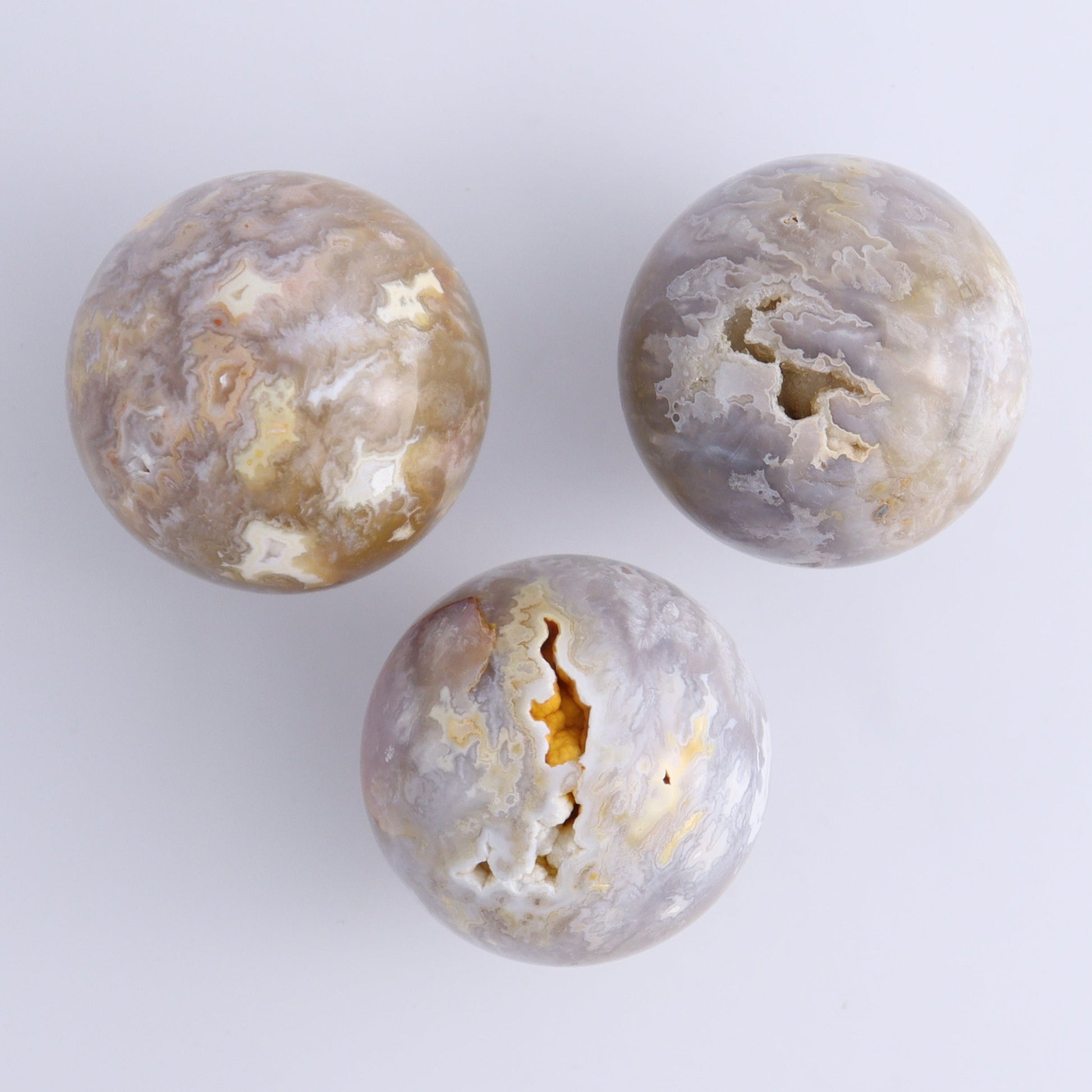 Agate Spheres Set of 9 - Expert Wholesale and Supplier of Wholesale Crystals & Bulk Gemstones, ["Agate","Madagascar","Spheres"]