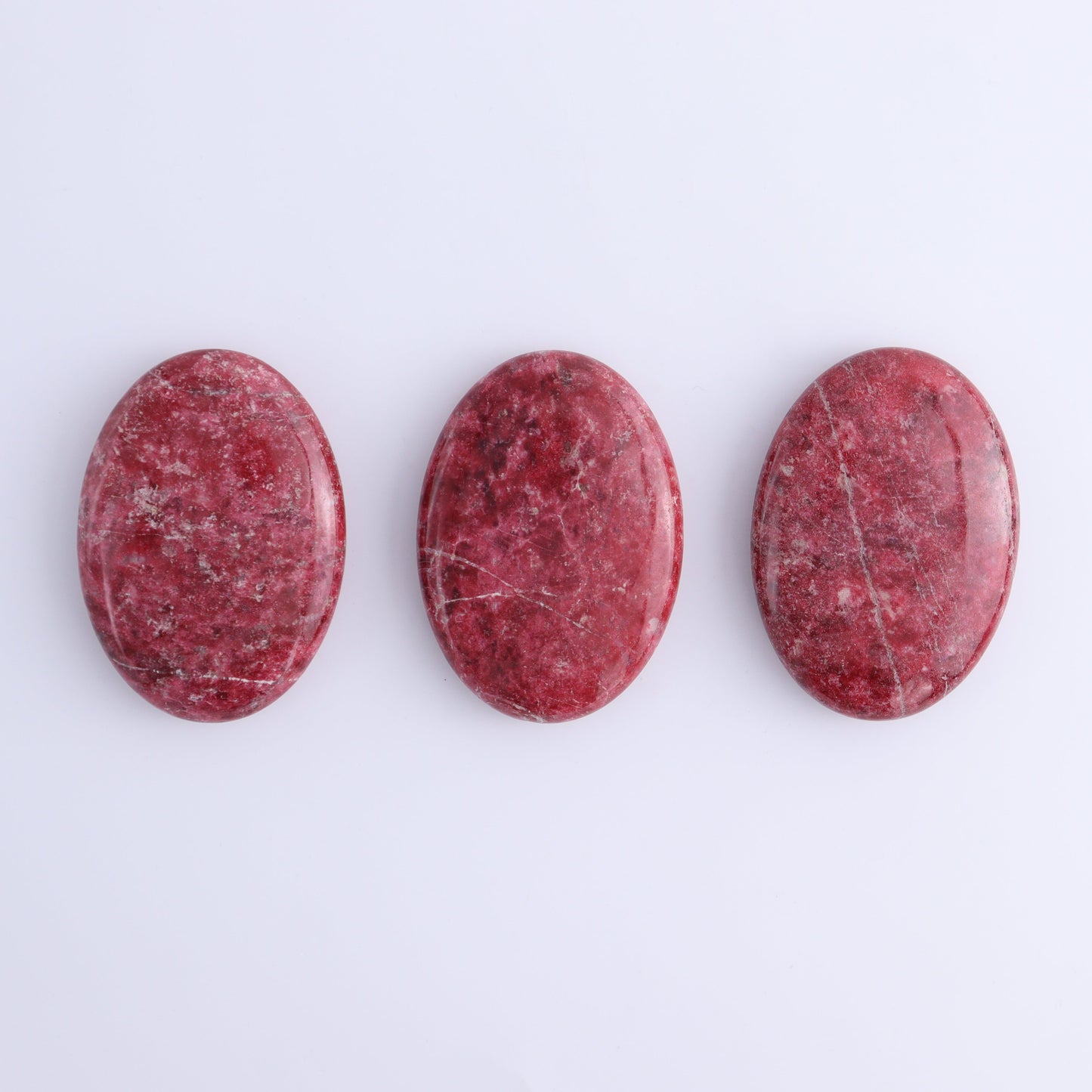 Thulite Palm Stones Set of 3 - Expert Wholesale and Supplier of Wholesale Crystals & Bulk Gemstones, ["Palm Stones","thulite"]