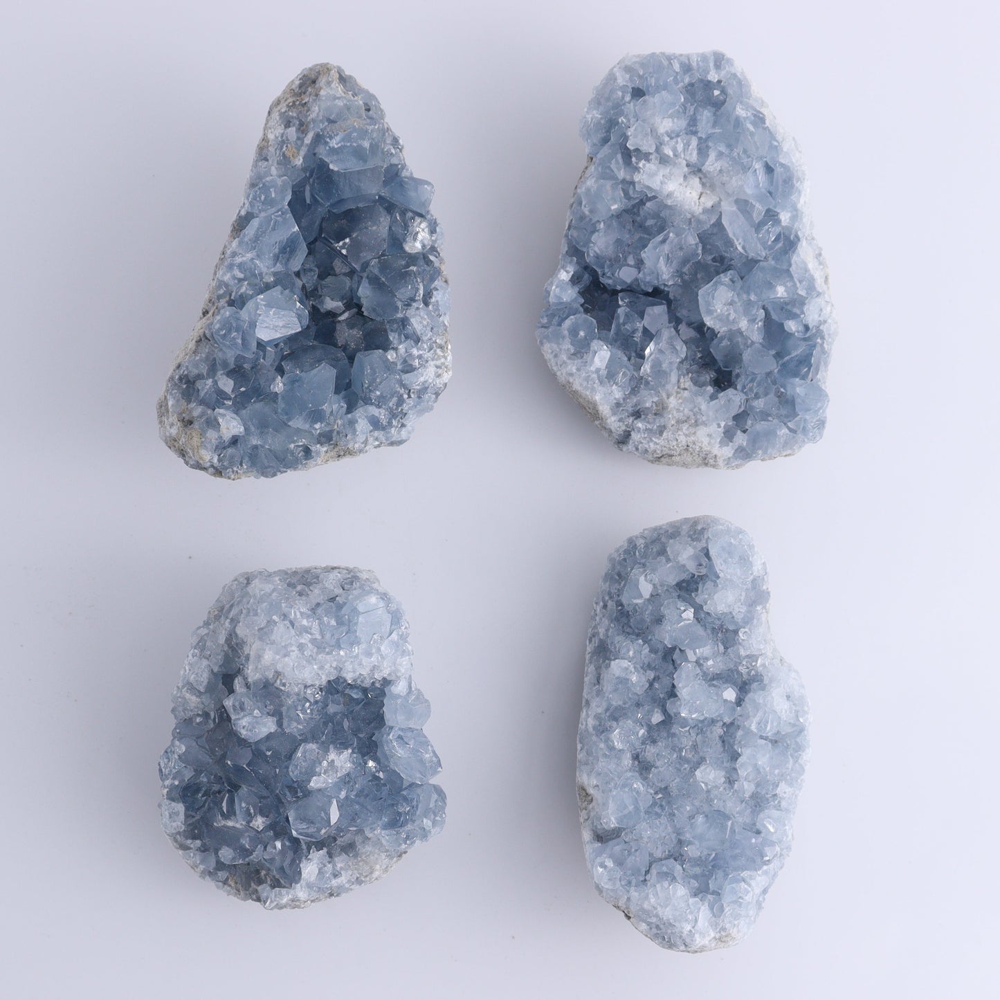 Celestite Clusters Set of 4 - Expert Wholesale and Supplier of Wholesale Crystals & Bulk Gemstones, ["Celestite","Freeform"]