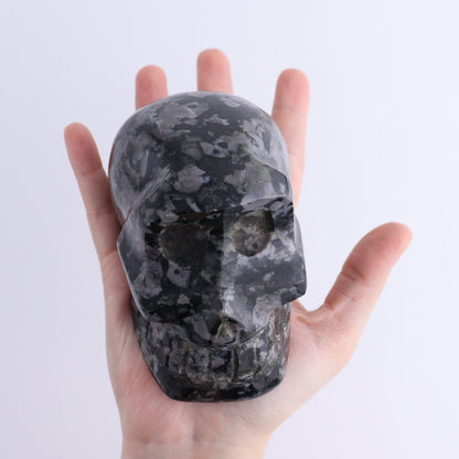 Indigo Gabbro Skulls Set of 2 - Expert Wholesale and Supplier of Wholesale Crystals & Bulk Gemstones, ["Indigo Gabbro","Madagascar","Skulls"]