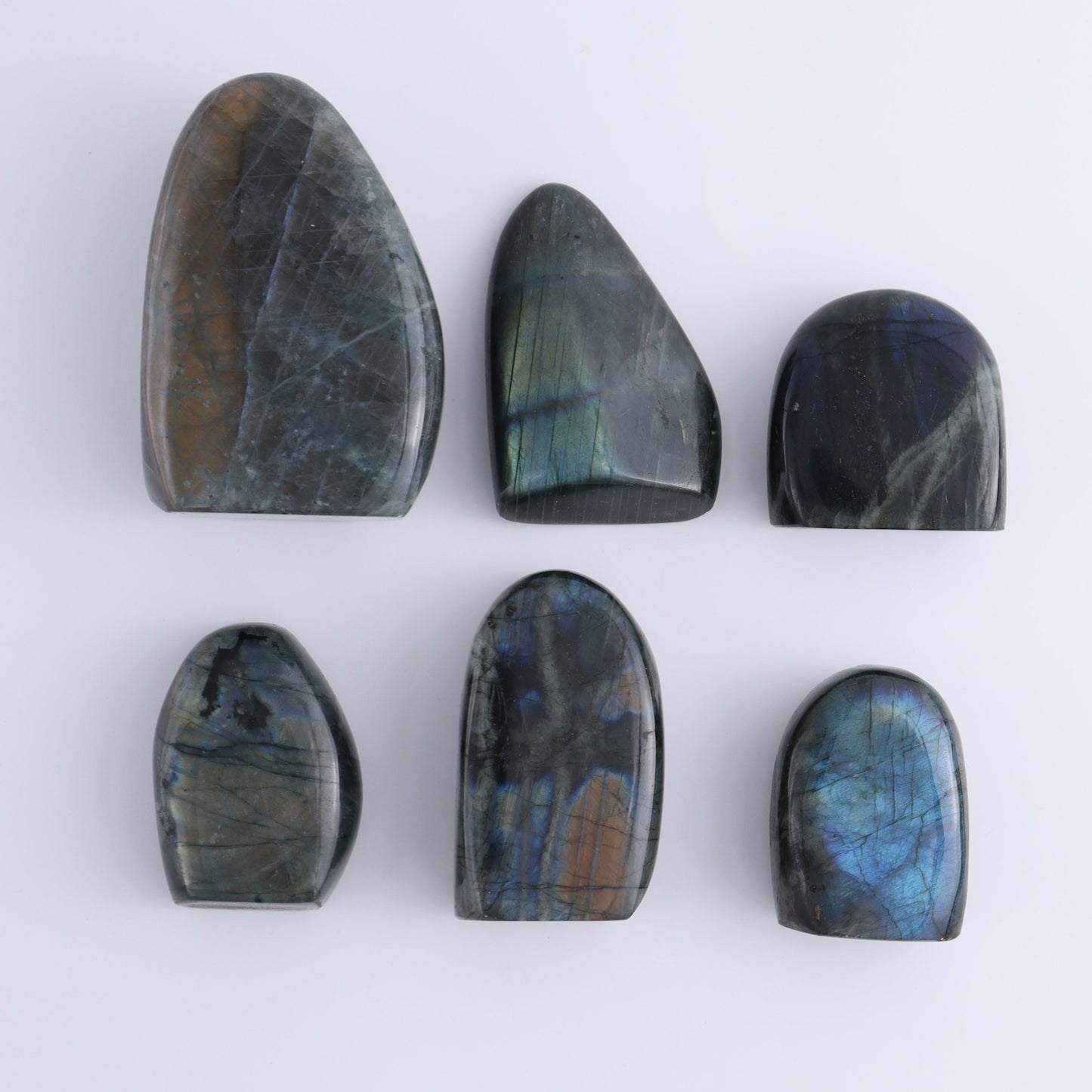 Labradorite Freeform Set of 6 - Expert Wholesale and Supplier of Wholesale Crystals & Bulk Gemstones, ["Freeforms","Labradorite","Madagascar"]