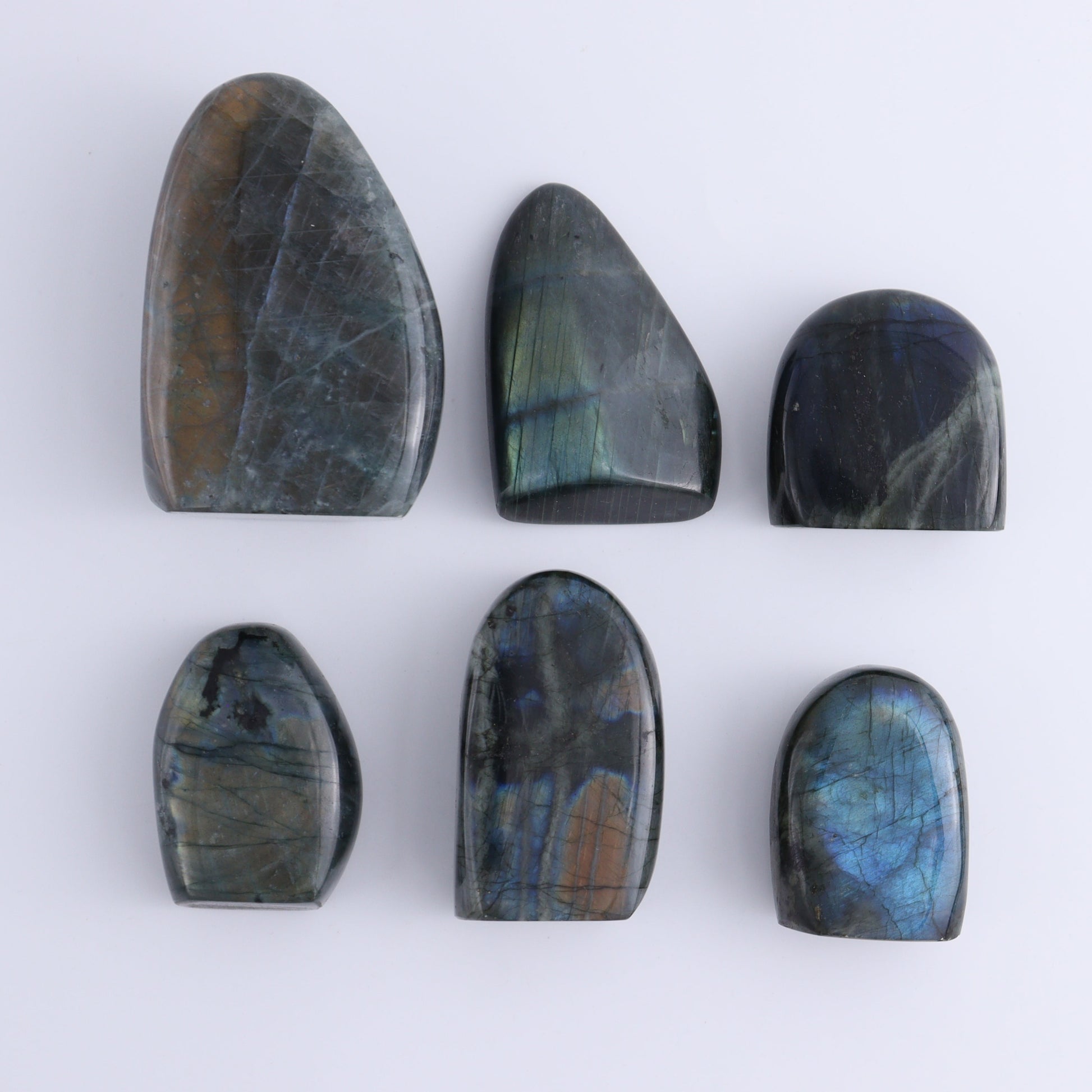 Labradorite Freeform Set of 6 - Expert Wholesale and Supplier of Wholesale Crystals & Bulk Gemstones, ["Freeforms","Labradorite","Madagascar"]