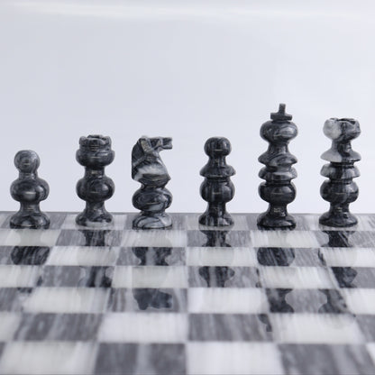 Large Onyx and Marble Chess Set (Gray) - Expert Wholesale and Supplier of Wholesale Crystals & Bulk Gemstones, ["Black Marble","Catalog Onyx","Marble","onyx"]