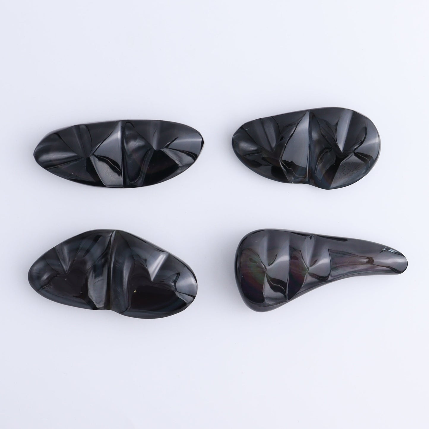 Rainbow Obsidian Heart Set of 4