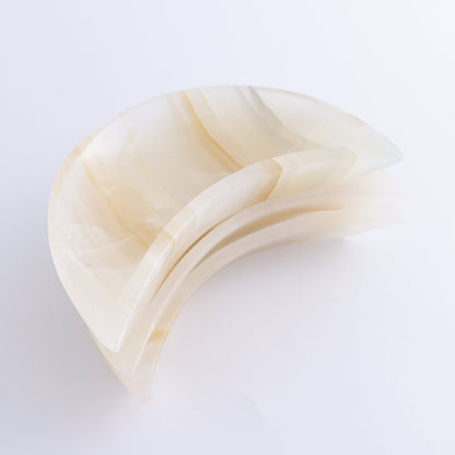 One White Onyx Moon Dish - Expert Wholesale and Supplier of Wholesale Crystals & Bulk Gemstones, ["Catalog Onyx","Decorative Dish","Mexico","moons","onyx","White onyx"]