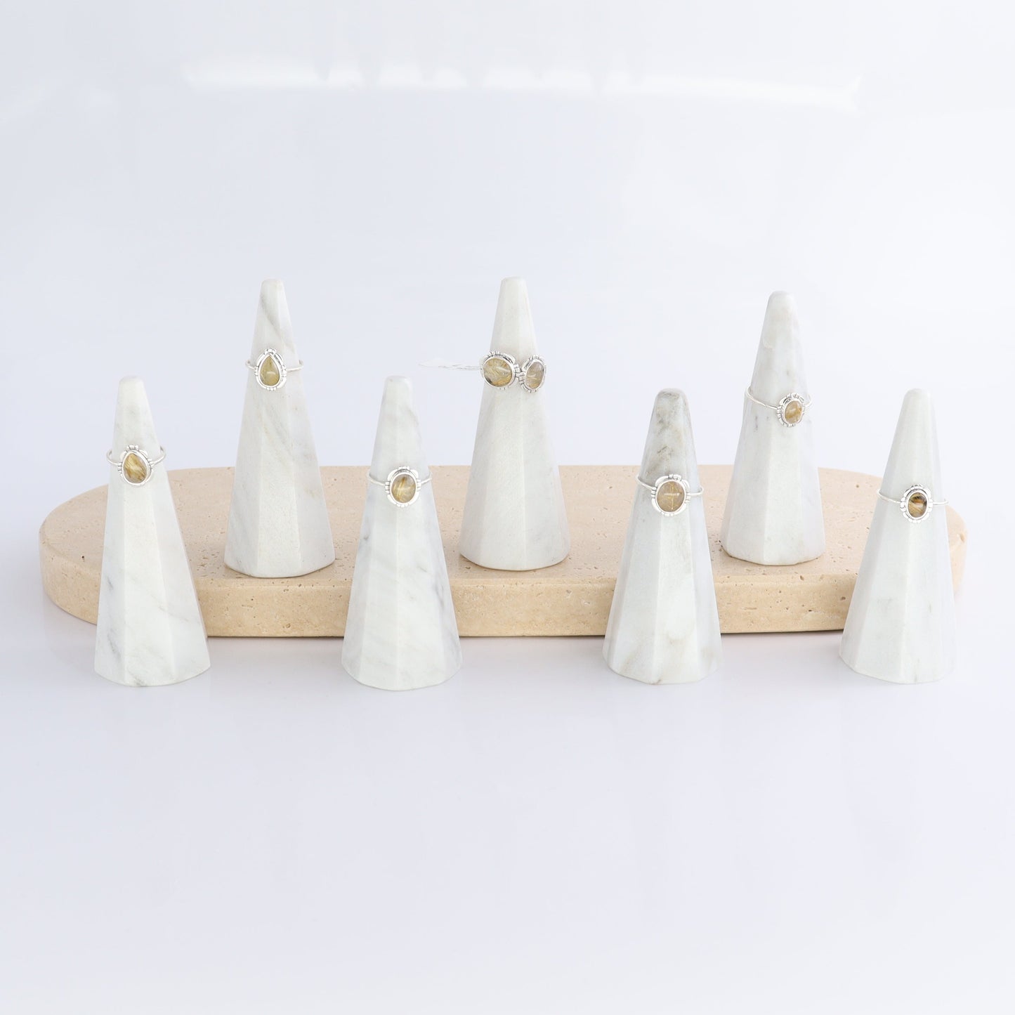 Rutilated Quartz Rings Set of 8 (Ring Holders Not Included) - Expert Wholesale and Supplier of Wholesale Crystals & Bulk Gemstones, ["Ring","rings","Rutilated Quartz","Rutiled Quartz","sterling silver"]