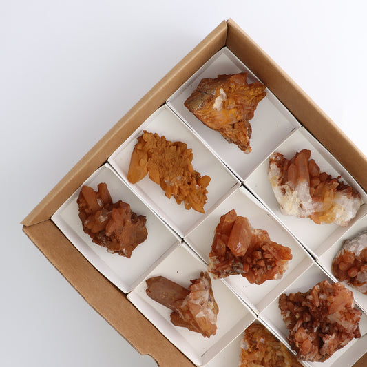 Dark Tangerine Quartz Clusters Set of 9 - Expert Wholesale and Supplier of Wholesale Crystals & Bulk Gemstones, ["Clusters","Quartz","Tangerine Quartz"]