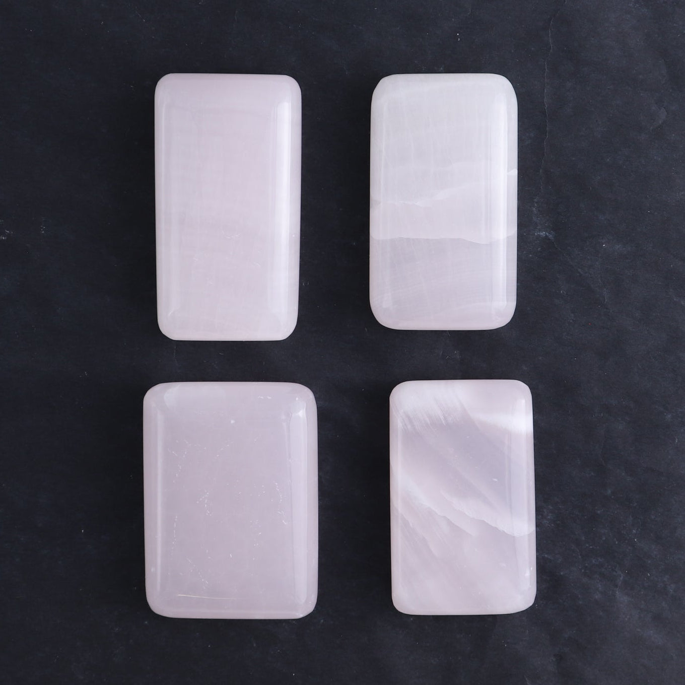 Pink Mangano Calcite Rectangles Set of 12