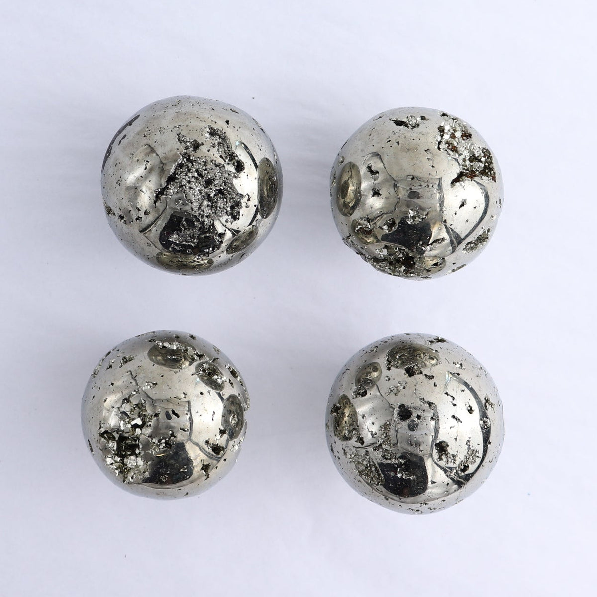 Pyrite Spheres Set of 4
