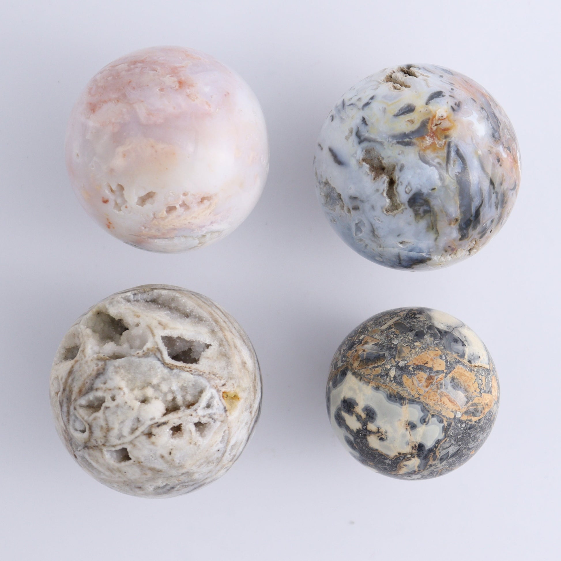Maligano Jasper Palm Stones and Spheres Set of 9 - Expert Wholesale and Supplier of Wholesale Crystals & Bulk Gemstones, ["Indonesia","Maligno Jasper","Palm Stones","Spheres"]