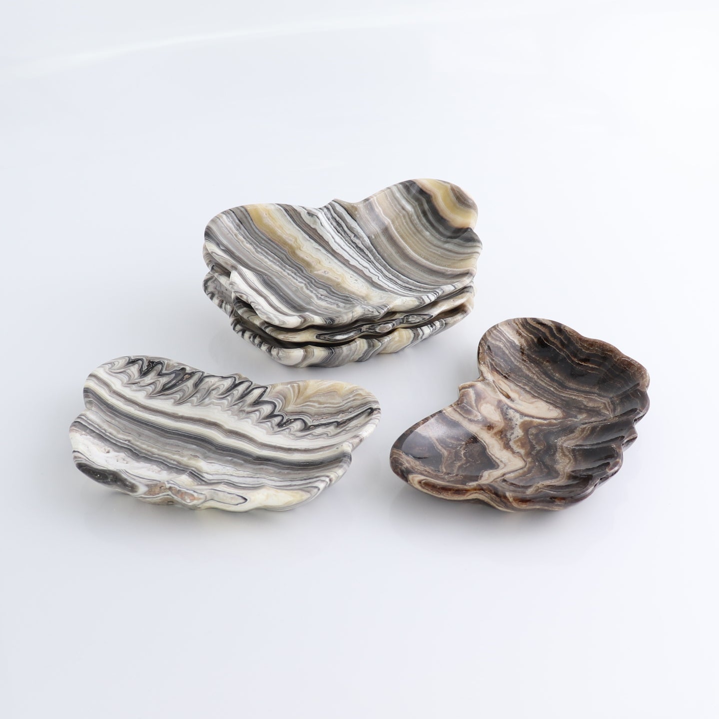 Mexican Onyx/Calcite Butterfly Dish Set of 5
