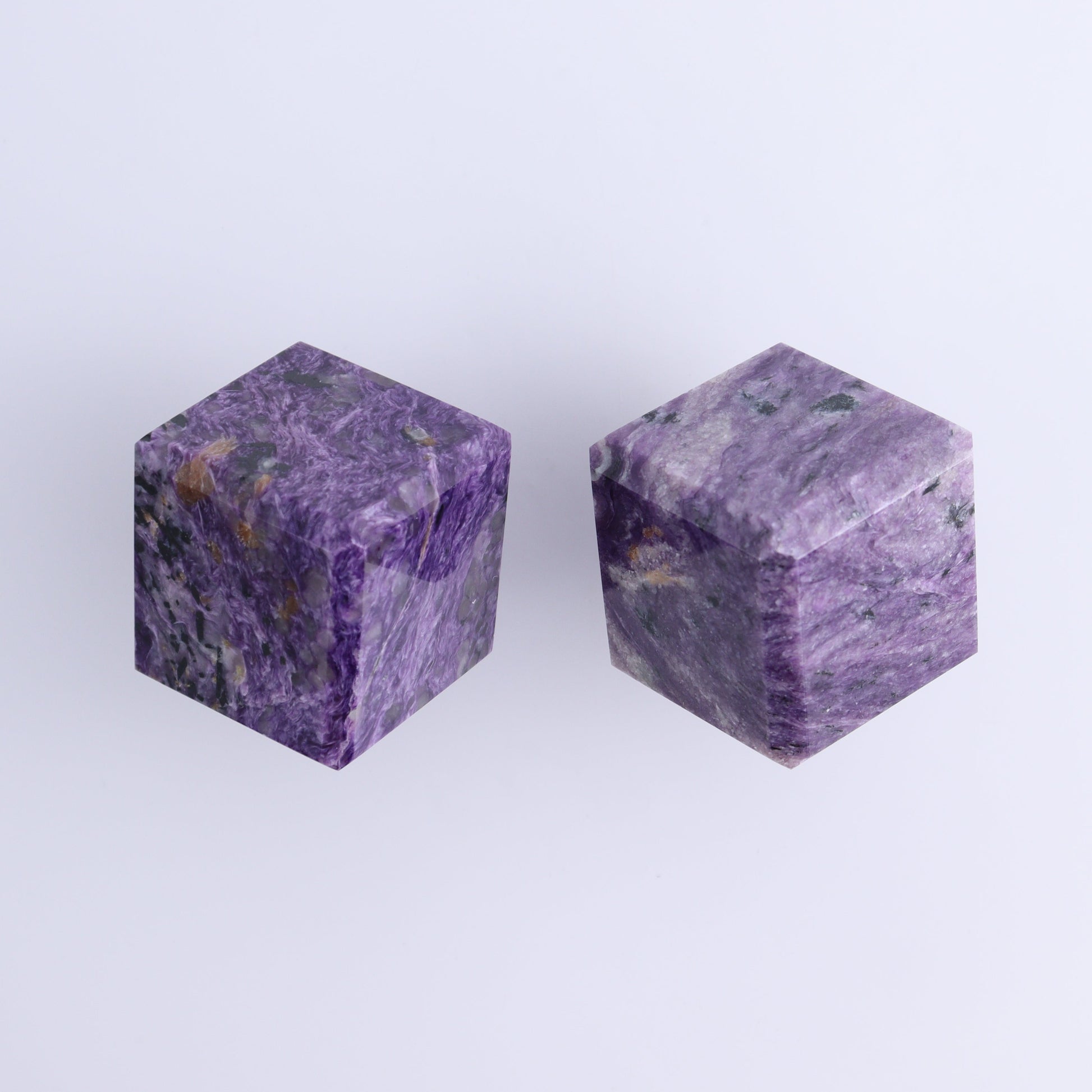 Charoite Cubes Set of 4 - Expert Wholesale and Supplier of Wholesale Crystals & Bulk Gemstones, ["Charoite","Cubes","Russia"]