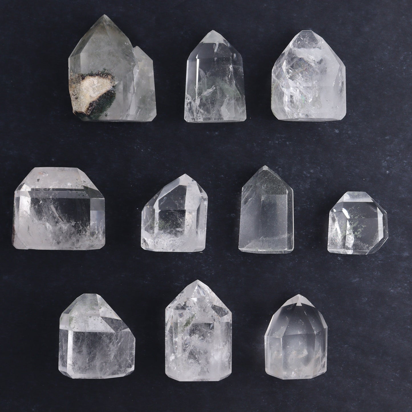 Garden Quartz Towers Set of 10 - Expert Wholesale and Supplier of Wholesale Crystals & Bulk Gemstones, ["Garden Quartz","Points","Quartz","Towers"]