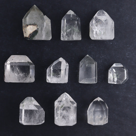 Garden Quartz Towers Set of 10 - Expert Wholesale and Supplier of Wholesale Crystals & Bulk Gemstones, ["Garden Quartz","Points","Quartz","Towers"]