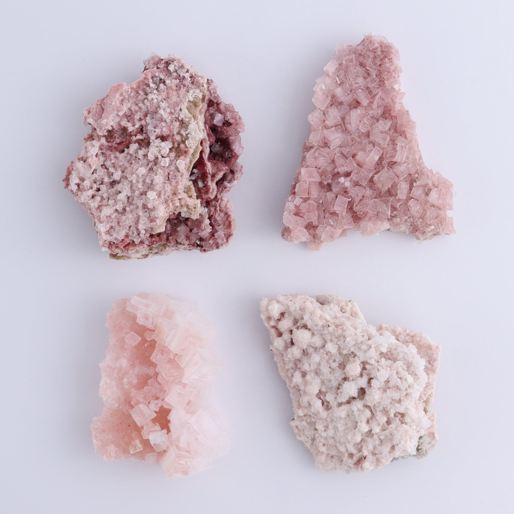 Pink Halite Set of 18 - Expert Wholesale and Supplier of Wholesale Crystals & Bulk Gemstones, ["Flats","Halite","Pink Halite","United States"]
