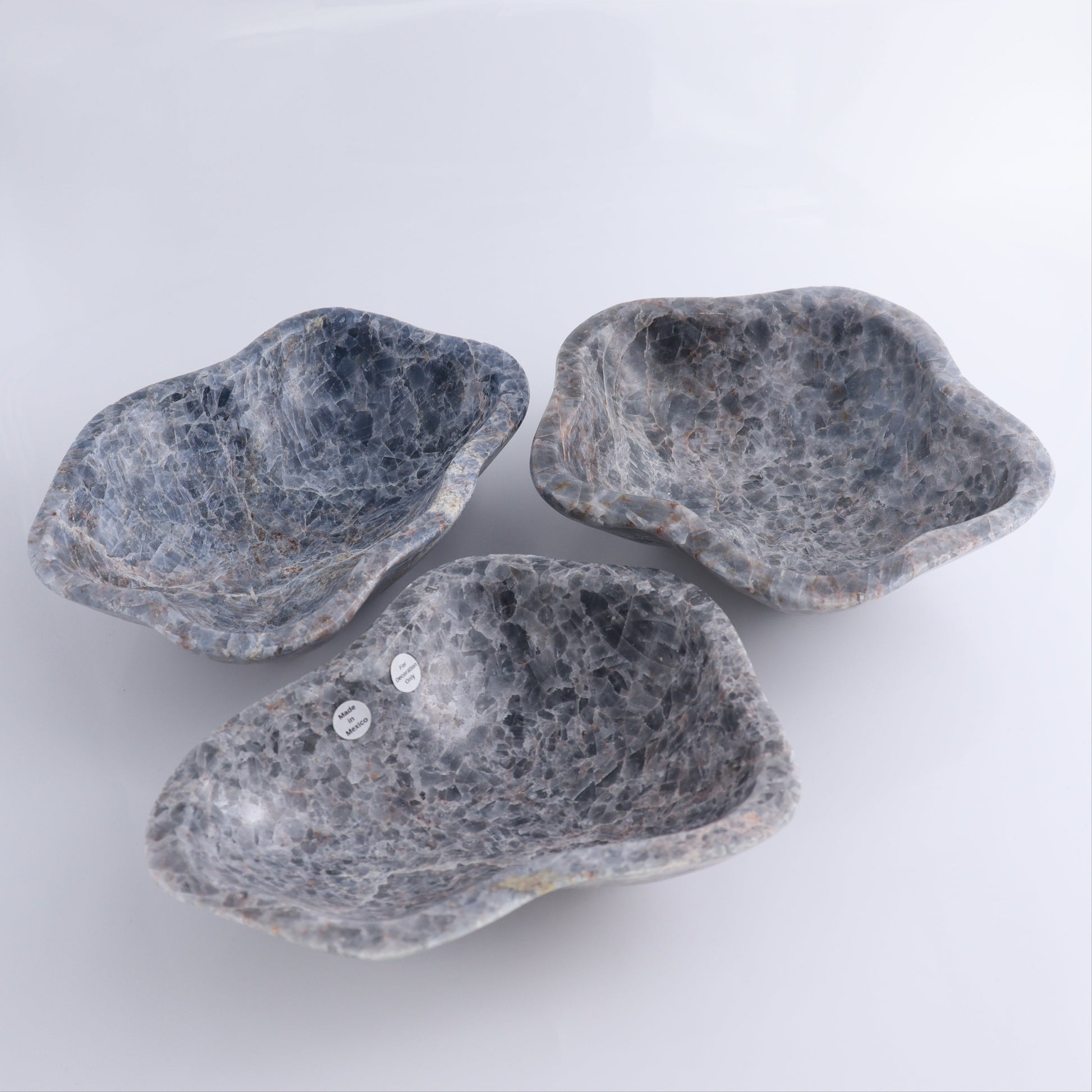 Blue Calcite Bowls Set of 3 - Expert Wholesale and Supplier of Wholesale Crystals & Bulk Gemstones, ["Blue Calcite","bowl","Bowls","Calcite","Mexico"]
