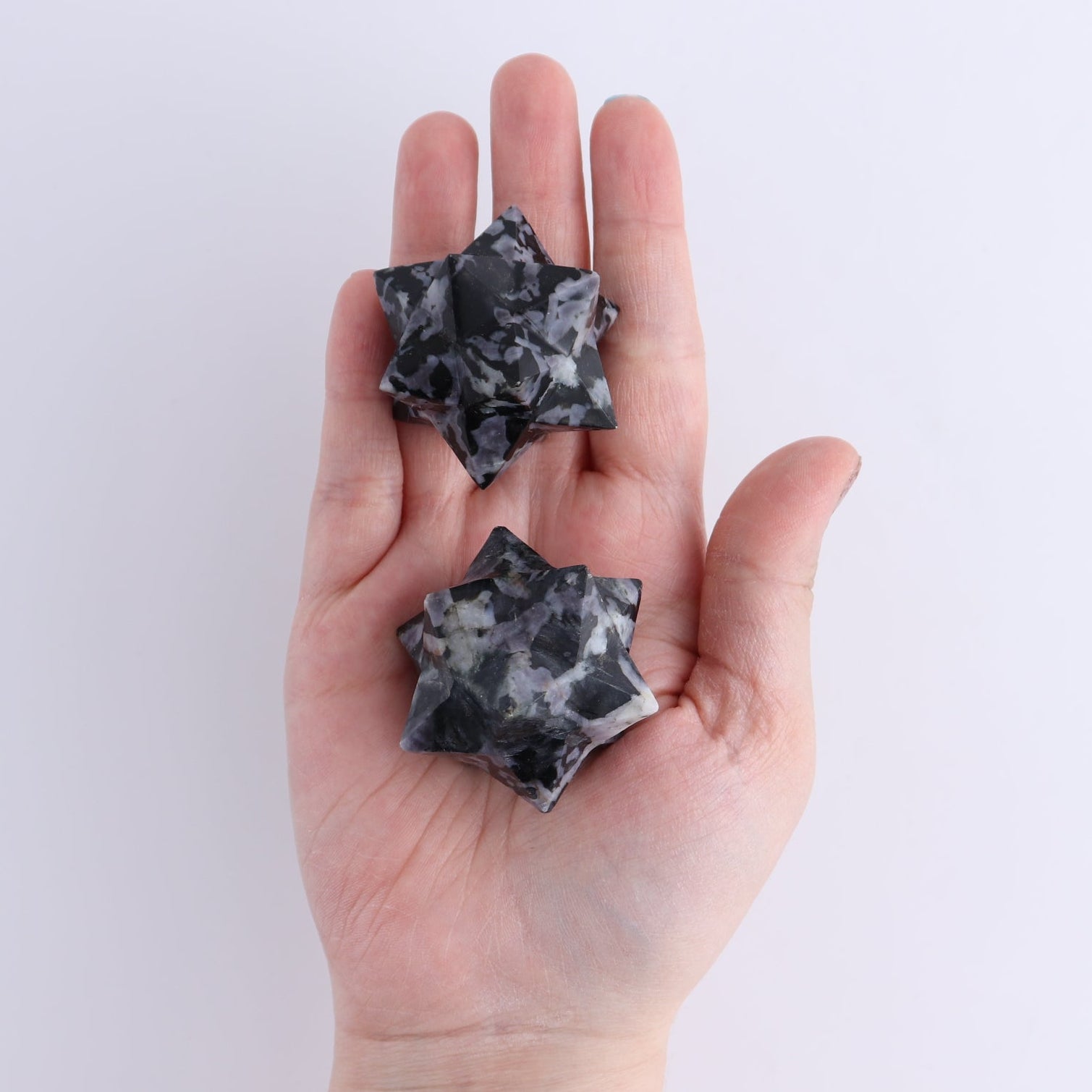 Indigo Gabbro Stars Set of 17 & 3 Cut Base Stars - Expert Wholesale and Supplier of Wholesale Crystals & Bulk Gemstones, ["Indigo Gabbro"]