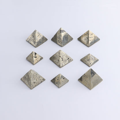 Pyrite Pyramids Set of 9 - Expert Wholesale and Supplier of Wholesale Crystals & Bulk Gemstones, ["Pyramids","Pyrite"]
