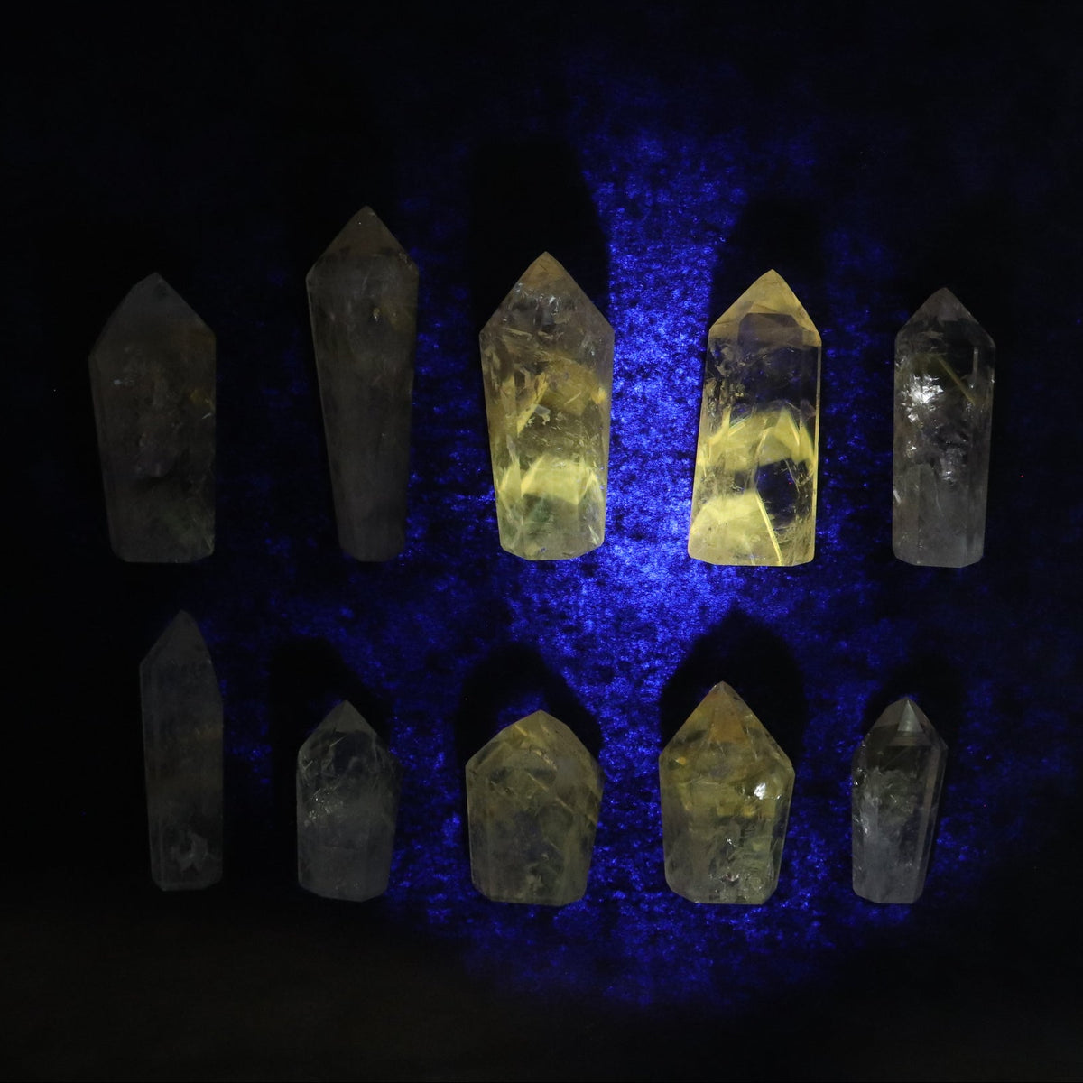 Powellite Amethyst UV Reactive Towers Set of 10