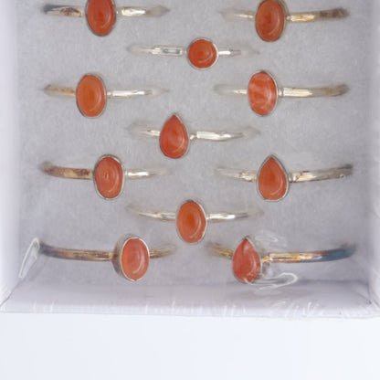 Carnelian Rings Set of 12