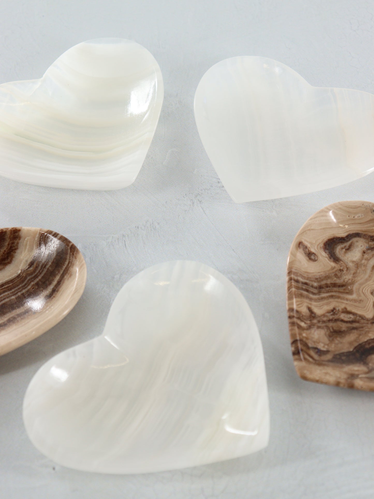 Mixed Onyx Heart Bowls Set of 5 - Expert Supplier of Wholesale Crystals & Bulk Gemstones