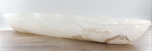 Mexican Onyx/Calcite Canoe Bowl 39"