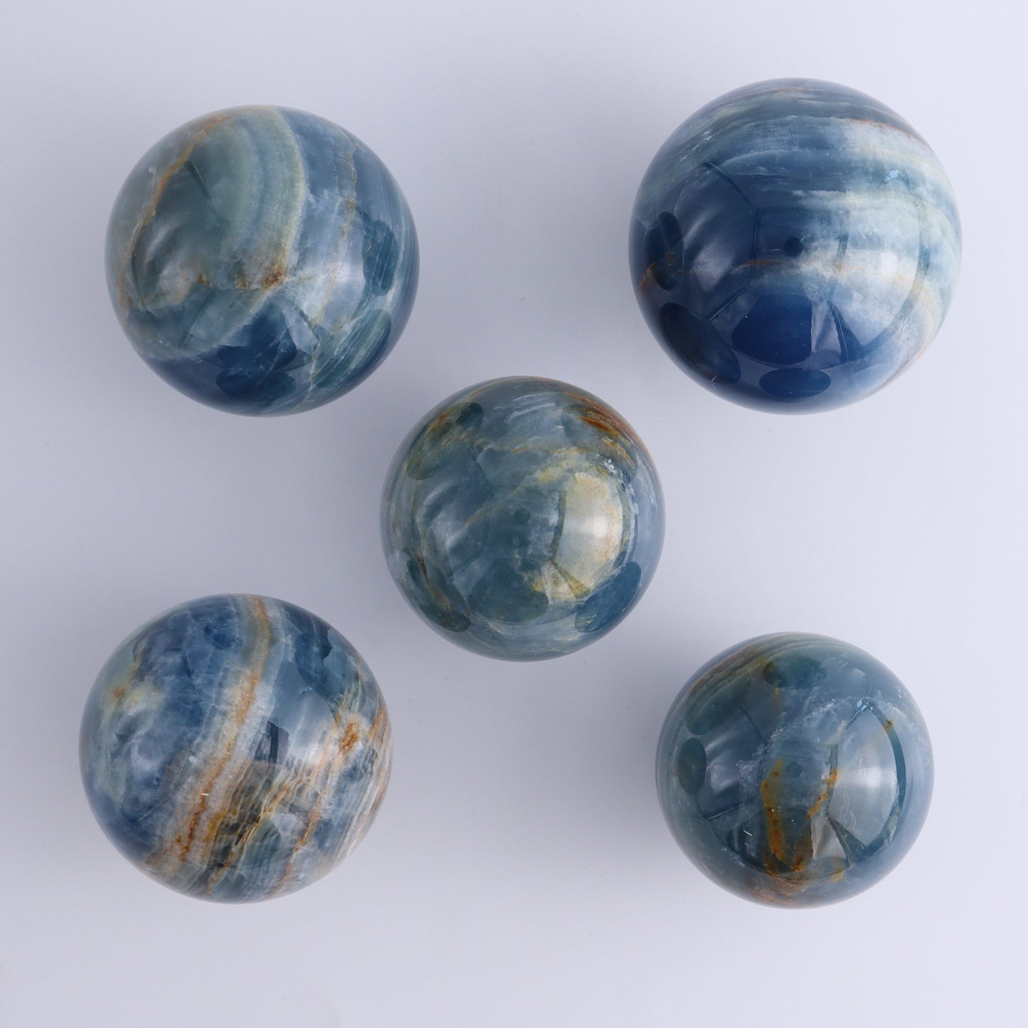 Blue Onyx Spheres Set of 5 - Expert Wholesale and Supplier of Wholesale Crystals & Bulk Gemstones, ["Argentina","Blue Onyx","onyx","Spheres"]