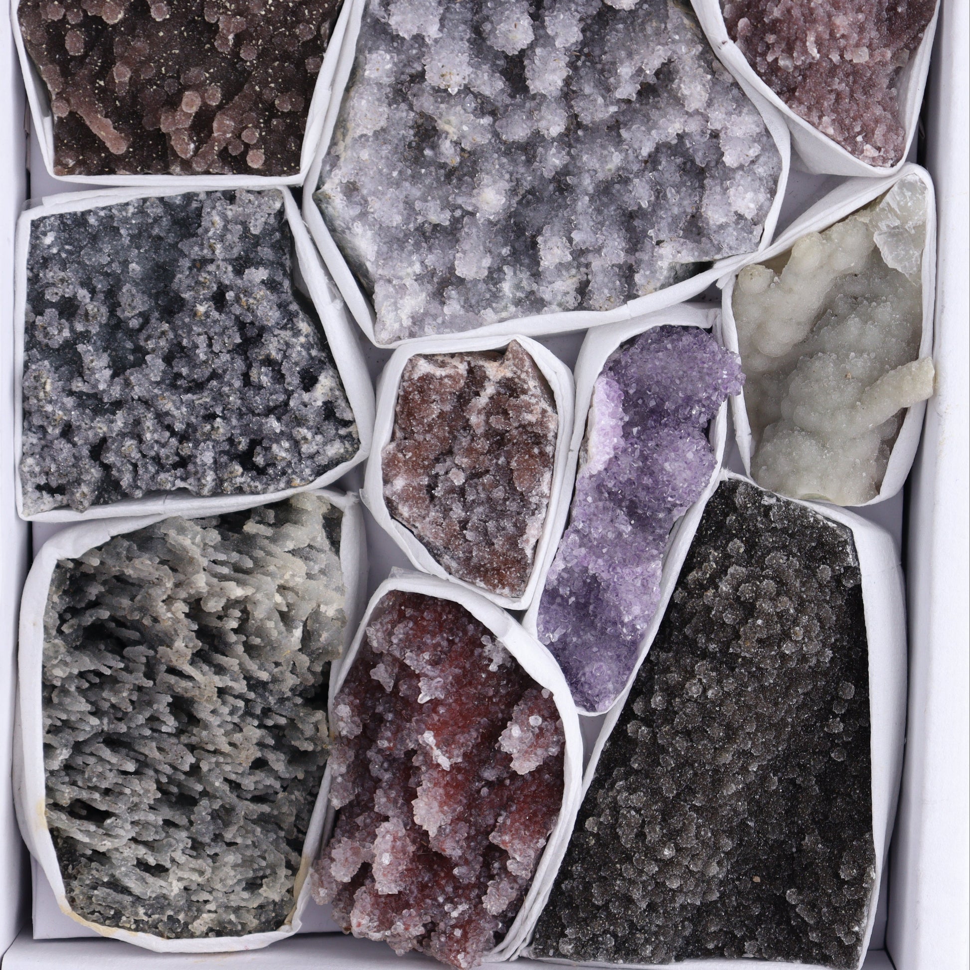 Uruguay Amethyst Clusters with Formations Flat of 19 - Expert Wholesale and Supplier of Wholesale Crystals & Bulk Gemstones, ["Amethyst","Clusters","Formations","Uruguay"]