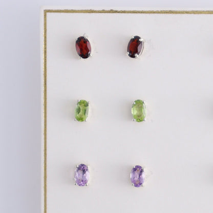 10 Pairs of Various Gemstones Earrings - Expert Wholesale and Supplier of Wholesale Crystals & Bulk Gemstones, ["Amethyst","Aquamarine","Black Onyx","carnelian","Citrine","earrings","Garnet","Green Onyx","Labradorite","onyx","Peridot","Rainbow Moonstone"]